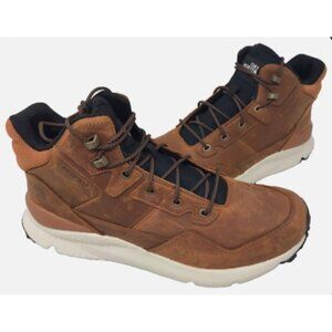 The North Face Men's Vals II Brown Mid Leather Waterproof Boots Size 9.5